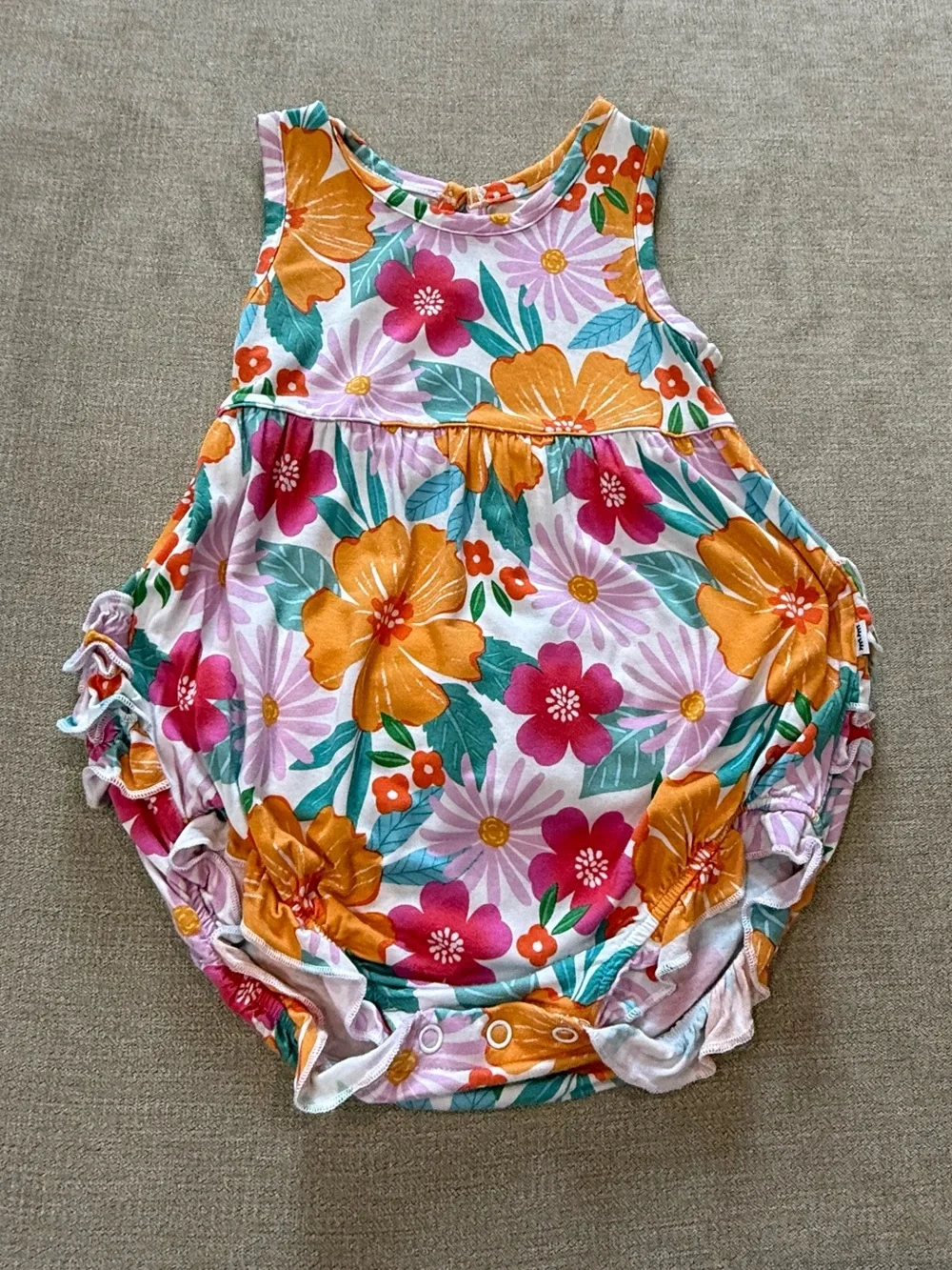 EUC - Little Sleepies Beachy Blooms Bubble Romper 6-12 Months